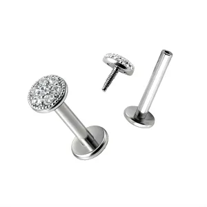 Micro Setting Jeweled Top Madonna Labret
