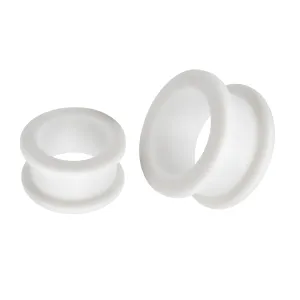 Milk White UV Screw Fit Ear Flesh Tunnel 