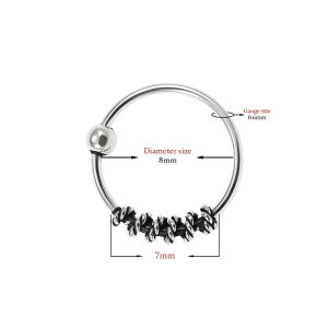 925 Sterling Silver Bali Style Oxidized Tribal Hinged Segment Nose Ring