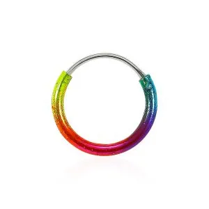 925 Sterling Silver Multi Color Enamel Coated Hinged Segment Nose Ring