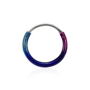 Multi Color Enamel Coated 925 Sterling Silver Hinged Segment Nose Ring