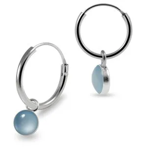 925 Sterling Silver Dangling Round Enamel Filled Nose Hoop Ring