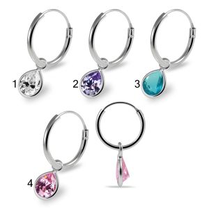 925 Sterling Silver Dangling Pear CZ Jewelled Earring