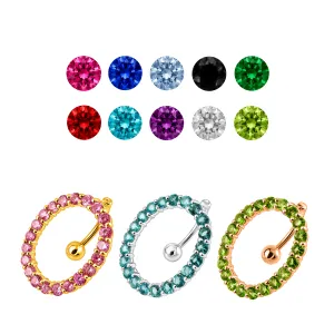 Moving Fancy Jeweled Belly Ring