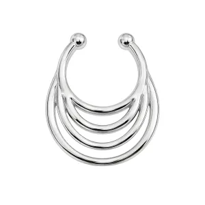 Multi Waves Non Piercing Fake Clip on Septum Ring