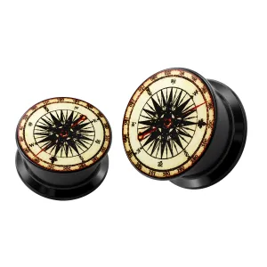 Navigation Compass UV Internal Screw Fit Ear Tunnel