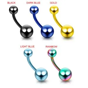 Anodized Surgical Steel 14G Navel Belly With Ball
