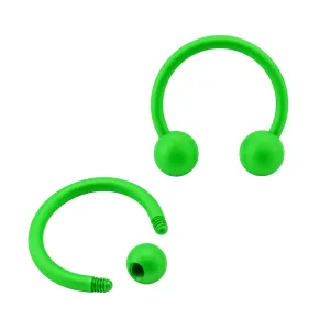 Neon Green 316L Surgical Steel Circular Barbell with Ball