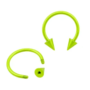 Neon Yellow 316L Surgical Steel Circular Barbell with Cone