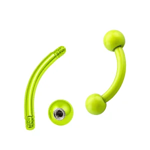 Neon Yellow 316L Surgical Steel Curved Barbells