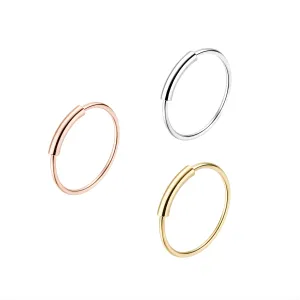 925 Silver Sleeve Center Bendable Hoop Nose Ring