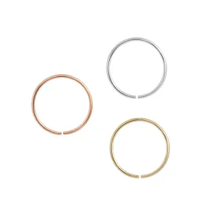 925 Sterling Silver Seamless Continuous Hoop Nose Ring