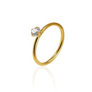 925 Sterling Silver 4 Claw Set Jeweled Nose and Ear Tragus Ring