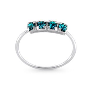 4 CZ's Paved 925 Sterling Silver Seamless Continuous Nose Hoop Ring 