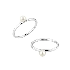 925 Sterling Silver Seamless with Pearl Nose Hoop Ring
