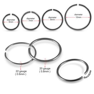 ASTM F-136 Implant Grade Titanium Classic Seamless Hoop Ring
