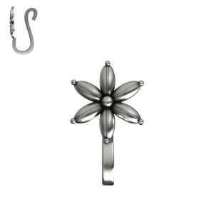 Oxidized Silver Fake Non Piercing Tribal Flower Nose Cuff