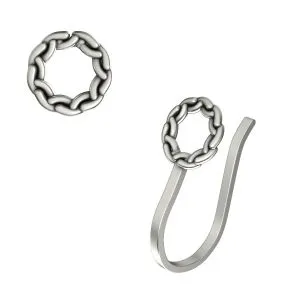 925 Sterling Silver Oxidized Non Piercing Twisted Circle Design Nose Cuff