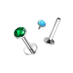 Opal Stone Jeweled Top Madonna Labret Piercing