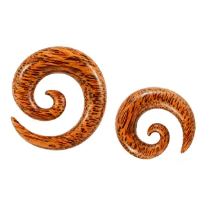 Organic Coco Wood Spiral Ear Expander Gauges