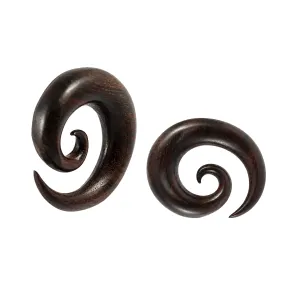 Organic Iron Wood Spiral Ear Expander Gauges