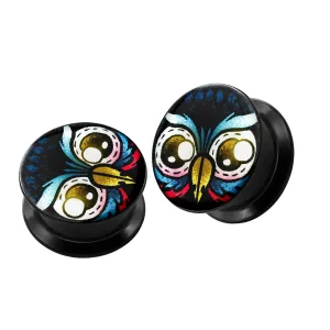 Owl Eyes UV Internal Screw Fit Ear Tunnel