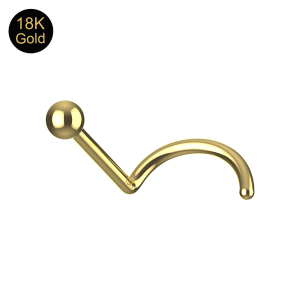 18K Yellow Gold Ball Top Nose Screw Piercing (22G)