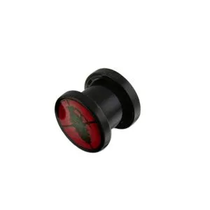 UV Ear Flesh Tunnel with Red Laser Logo