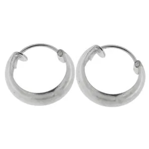 925 Sterling Silver Classic Plain Hoop Earring