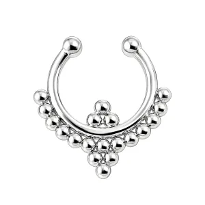 Paved Tribal Dots Non Piercing Fake Clip on Septum Ring
