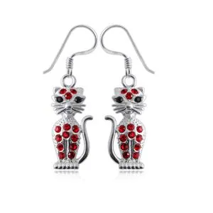Sterling Silver Cat Earring