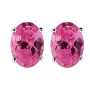 925 Sterling Silver Single Jeweled Fancy Ear Stud
