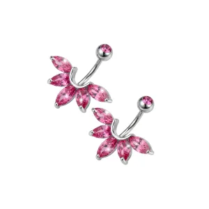 925 Sterling Silver five Marquise CZ Cartilage Tragus Piercing Ear Stud
