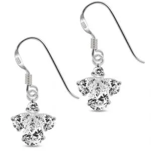 Fancy Jeweled Dangling 925 Sterling Silver Ear Ring