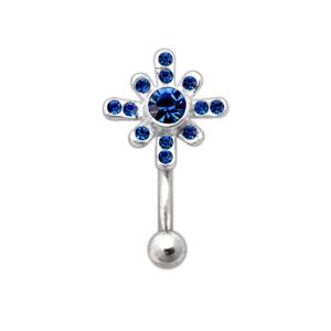 Jeweled Evening Star Eyebrow Ring