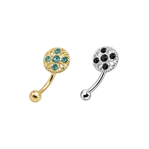 Jeweled Shield Eyebrow Ring
