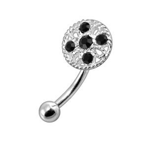 Jeweled Shield Eyebrow Ring