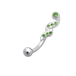 Jeweled Fancy Twiner Eyebrow Ring