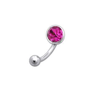 925 Sterling Silver CZ Jeweled Curved Eyebrow Bar