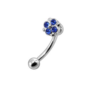 Jeweled Flower Eyebrow Ring