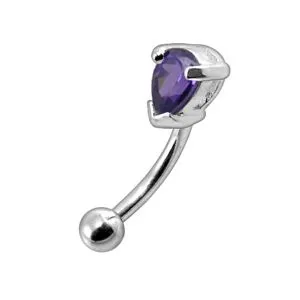 Pear Shaped Jeweled Eyebrow Ring