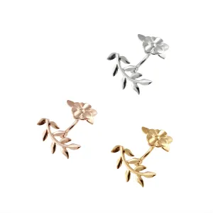 Floral Flower 925 Sterling Silver Eyebrow Bar
