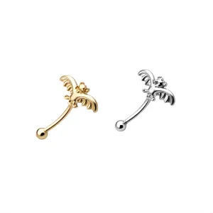 925 Sterling Silver owl Eyebrow Bar