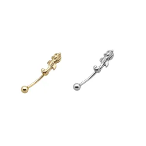 925 Sterling Silver Sea Horse Eyebrow Bar