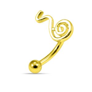 925 Sterling Silver Swirled Snake Eyebrow Bar