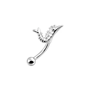925 Sterling Silver Prawn Eyebrow Bar