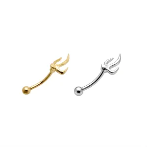 925 Sterling Silver Flame Eyebrow Bar