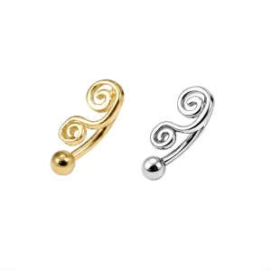 925 Sterling Silver Filigree Musical Note Eyebrow Bar