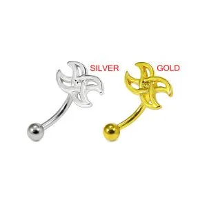 Knotted Cross Sterling Silver Eyebrow Ring