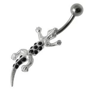 925 Sterling Silver Moving Fancy Lizard Belly Ring